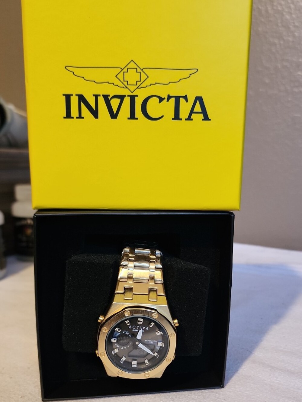 Ativa Gold-Tone Men's Dual Time Watch with Black Dial - Picture 3 of 8